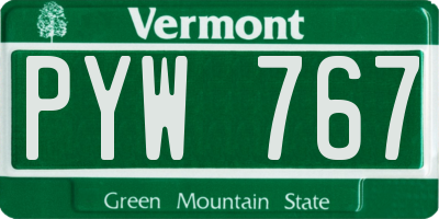 VT license plate PYW767