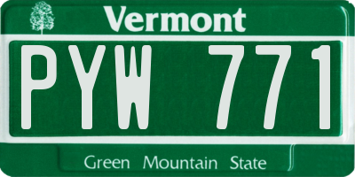 VT license plate PYW771