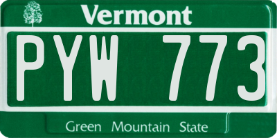 VT license plate PYW773