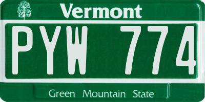 VT license plate PYW774