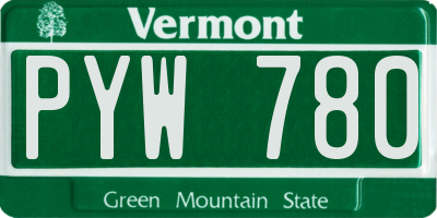 VT license plate PYW780
