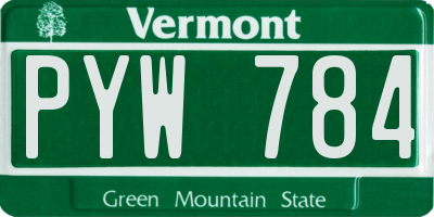 VT license plate PYW784