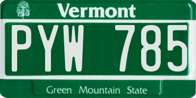 VT license plate PYW785
