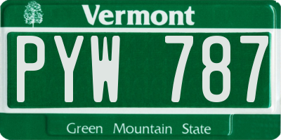 VT license plate PYW787