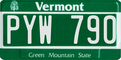 VT license plate PYW790