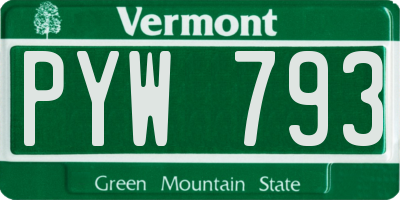 VT license plate PYW793
