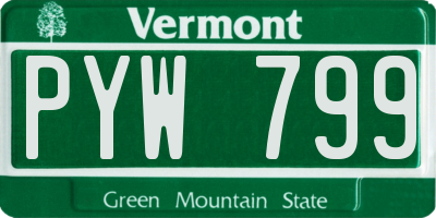 VT license plate PYW799
