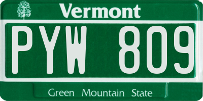 VT license plate PYW809