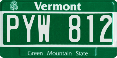 VT license plate PYW812