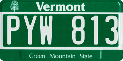 VT license plate PYW813