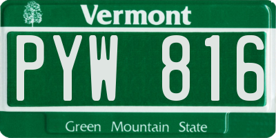 VT license plate PYW816