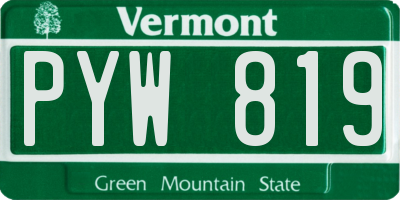 VT license plate PYW819