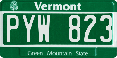 VT license plate PYW823