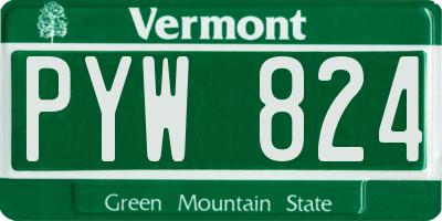 VT license plate PYW824