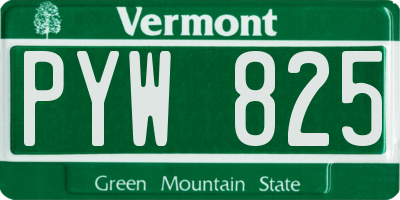VT license plate PYW825