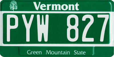 VT license plate PYW827