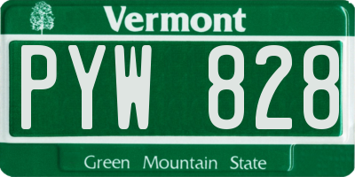 VT license plate PYW828