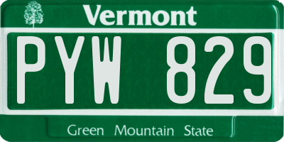 VT license plate PYW829