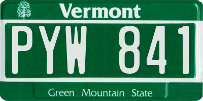 VT license plate PYW841