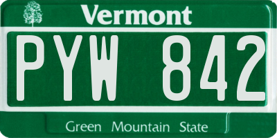VT license plate PYW842
