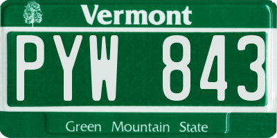 VT license plate PYW843