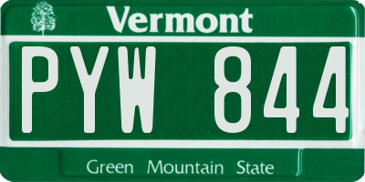 VT license plate PYW844
