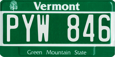 VT license plate PYW846