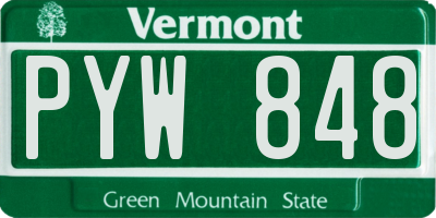 VT license plate PYW848