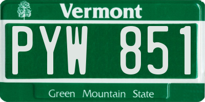 VT license plate PYW851