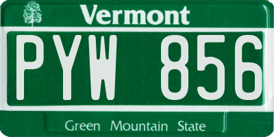 VT license plate PYW856