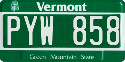 VT license plate PYW858