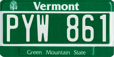 VT license plate PYW861