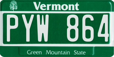 VT license plate PYW864