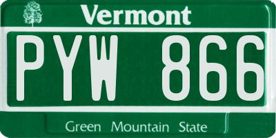 VT license plate PYW866