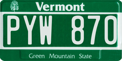VT license plate PYW870