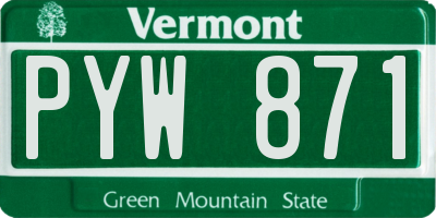 VT license plate PYW871