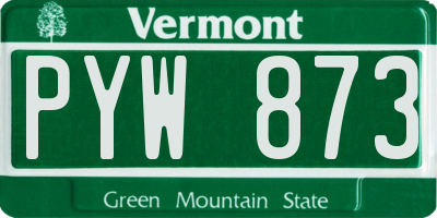 VT license plate PYW873