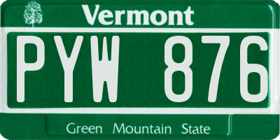 VT license plate PYW876