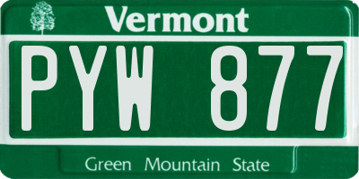 VT license plate PYW877