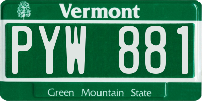 VT license plate PYW881