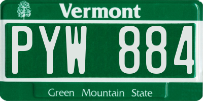 VT license plate PYW884