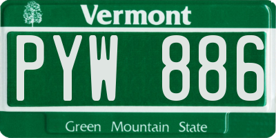 VT license plate PYW886