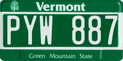 VT license plate PYW887