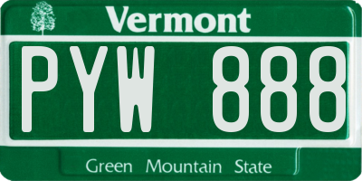 VT license plate PYW888
