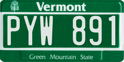 VT license plate PYW891