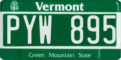 VT license plate PYW895