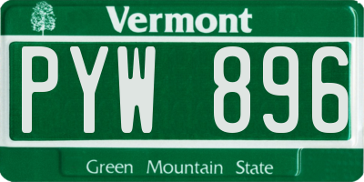 VT license plate PYW896