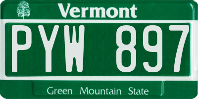 VT license plate PYW897