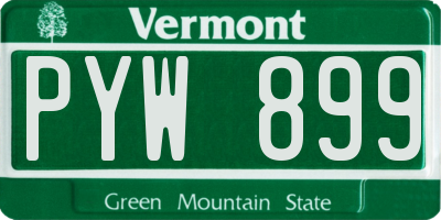 VT license plate PYW899