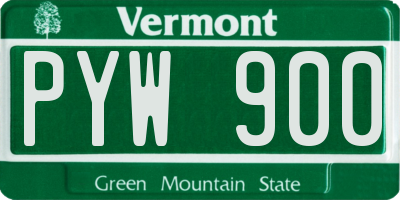 VT license plate PYW900